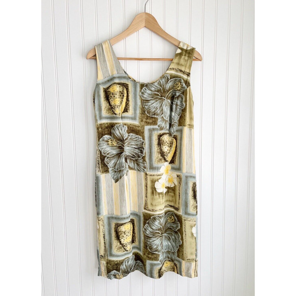 Jams World Floral Abstract Mini Dress - Yellow, Gray, Cream - Picture 1 of 12